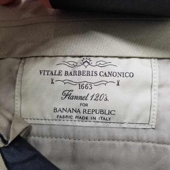 Banana Republic Pants Mens Gray Tapered Soft Virgin Wool Vitale Flannel 120's - Picture 9 of 11